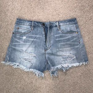 Distressed/ Frayed Denim Shorts (Size 28) Articles of Society